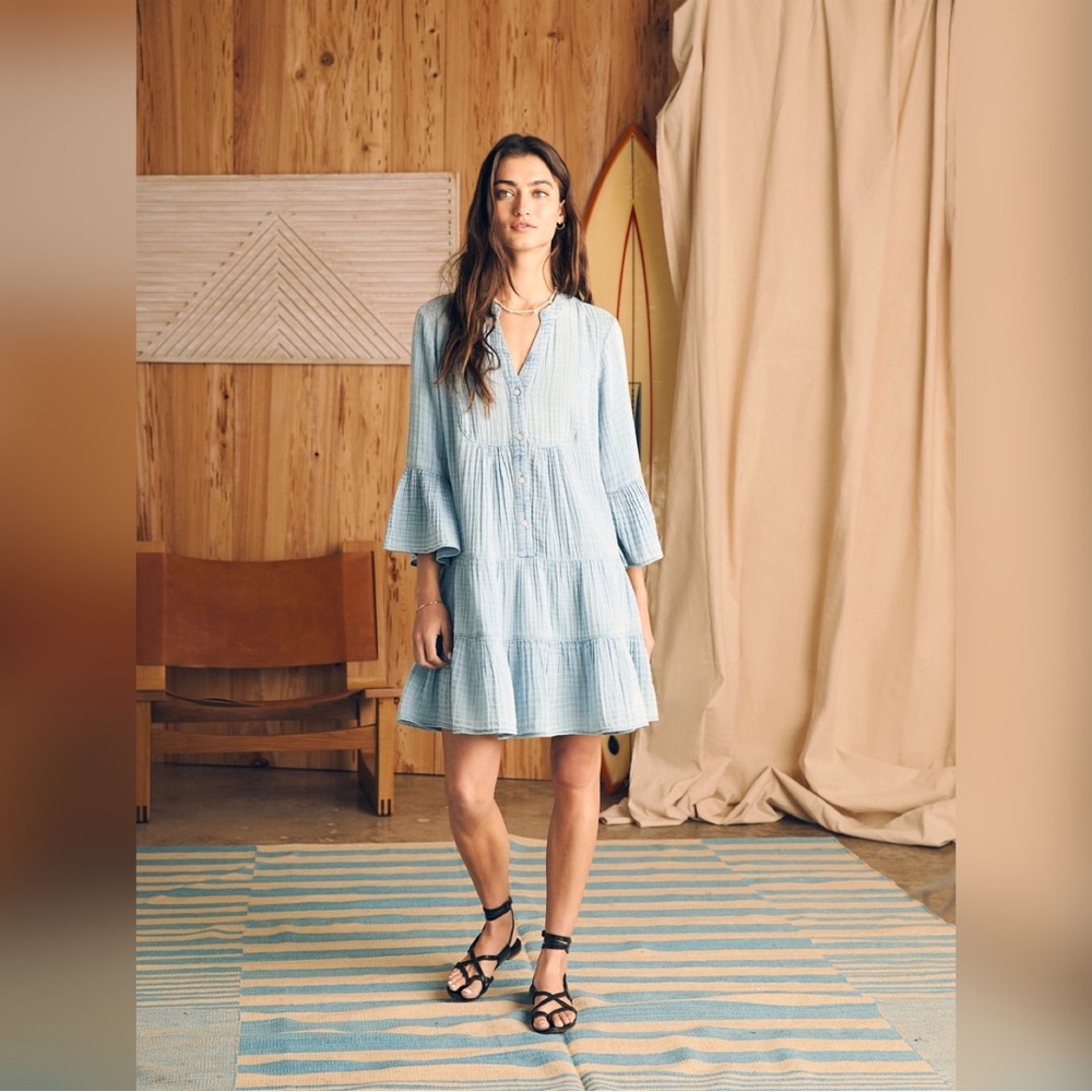 Dream Cotton Gauze Kasey Dress M Faherty Brand